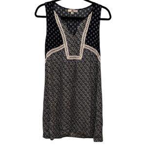 Ya Los Angeles Charcoal and White Floral Dress Size Small